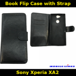 Book Flip Case with Strap For Sony Xperia XA2 H4113 Slim Fit Look